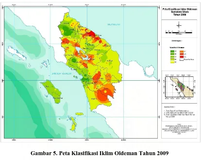 Tabel 6. Klasifikasi Iklim Oldeman (Tahun 2009) di Masing-masing Kabupaten/ Kota Provinsi Sumatera Utara  