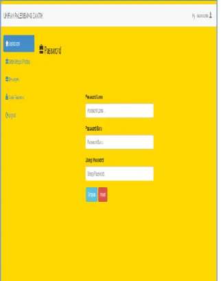 Gambar  9. Tampilan menu ganti password 