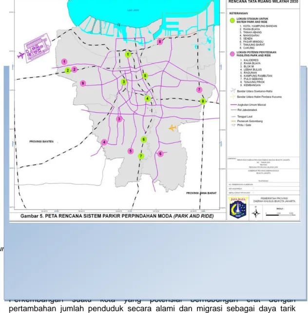 Gambar 3 Peta Rencana Sistem Parkir Perpindahan Moda DKI Jakarta   Sumber RTRW Wilayah DKI Jakarta 