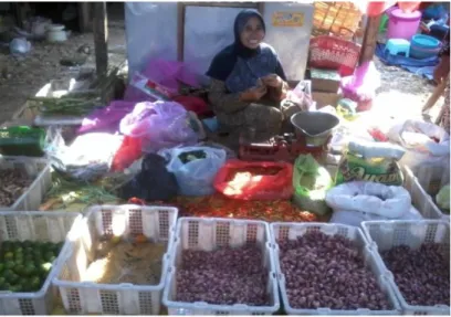 Gambar 3.1 usaha dagang bumbu dan sayuran di pasar oleh Ibu Nur Asiyah 