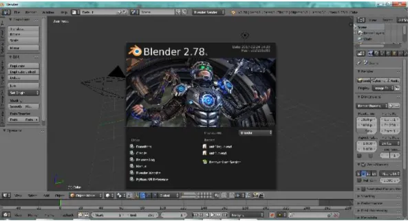 Gambar 2.2. Tampilan Awal Blender 