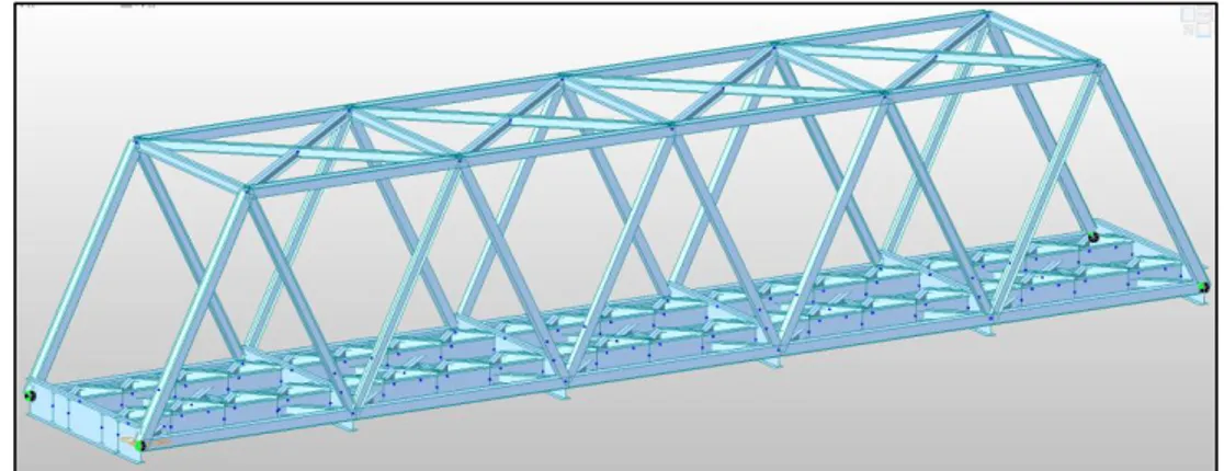 Gambar 3. Pemodelan struktur jembatan tampak 3D pada software MIDAS Civil 