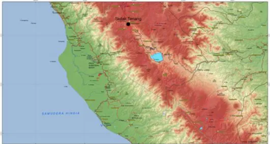 Gambar 1. Peta Lokasi Situs Siulak Tenang, Kabupaten Kerinci, Provinsi Jambi.
