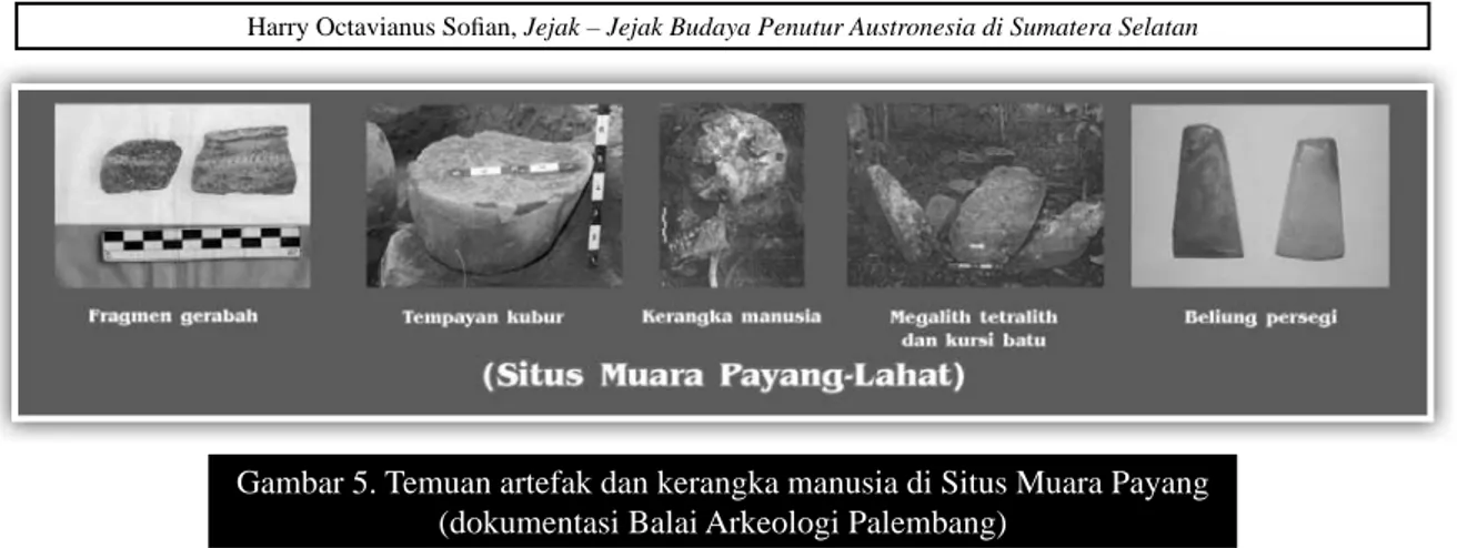 Gambar 5. Temuan artefak dan kerangka manusia di Situs Muara Payang  (dokumentasi Balai Arkeologi Palembang)