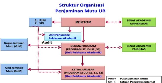 Gambar 1. Struktur Organisasi Penjaminan Mutu Universitas  Brawijaya 