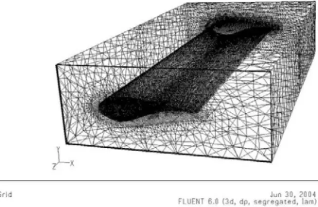 Gambar 3. Meshing Benda Kerja dan Ruang Uji 