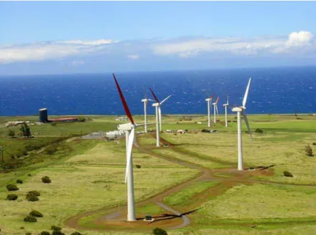 Gambar 2.17 Turbin angin sumbu horizontal di unit pembangkit listrik   (Sumber : www.google.com) 