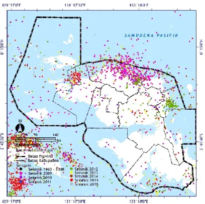 Gambar 2. Peta seismik di Provinsi Papua Barat. 