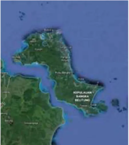 Gambar 1.1 Pulau Bangka (sumber : google earth)  2.  Penggunaan data  