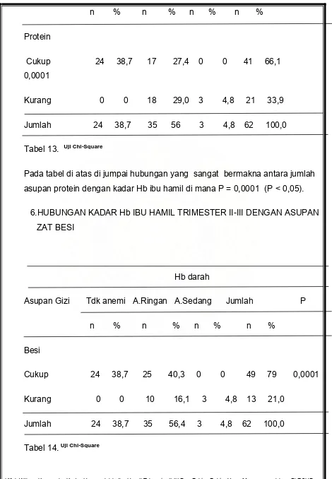 Tabel 13.  Uji Chi-Square 