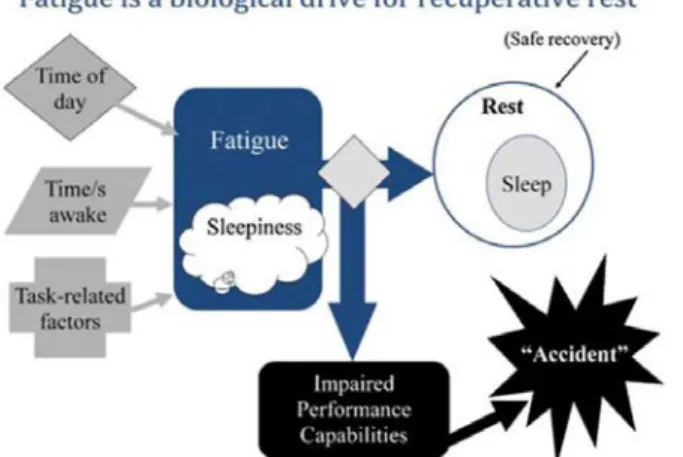 Gambar I.1 Hubungan Keselamatan dengan Kelelahan  Sumber: Williamson et al. (2011) 