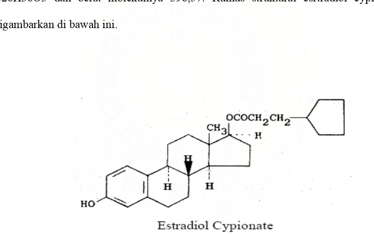 Gambar 1. Struktur Bangun dari Estradiol Cypionat dikuti dari 13 