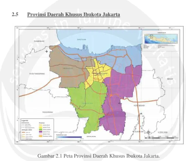 Gambar 2.1 Peta Provinsi Daerah Khusus Ibukota Jakarta.