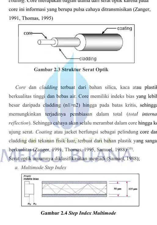 Gambar 2.3 Struktur Serat Optik 