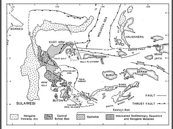 Gambar 2. 1 Pembagian jalur fisiografi Sulawesi (Smith, 1983) 