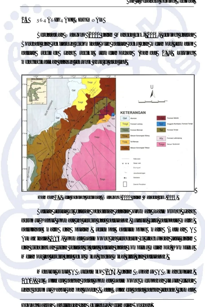 Gambar 2.7. Peta Geologi regional (Wahyono, 2000 dalam Mangga dkk, 2004) 