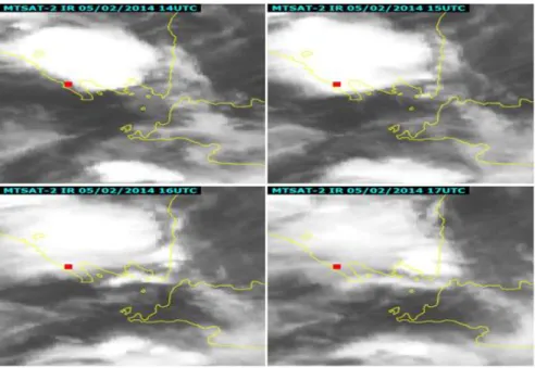 Gambar 3. Deteksi sebaran awan di Pekon Penyandingan Kecamatan Bengkunat Blimbing 