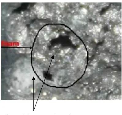 Gambar 3 Foto makro dari aluminium berpori dengan lubang saling terkoneksiPori-pori yang berhubungan