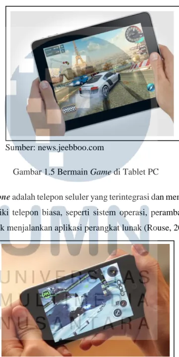 Gambar 1.5 Bermain Game di Tablet PC 