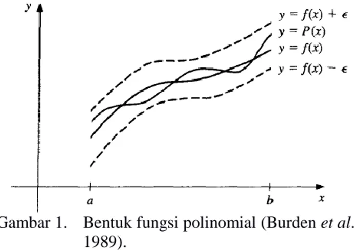 Gambar 1.  Bentuk fungsi polinomial (Burden et al. 