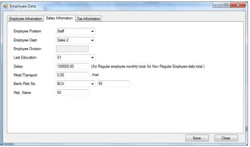 Gambar 2.a.IV.3. Window data salary employee 