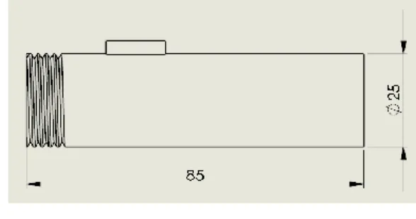 Gambar  diatas  menjelaskan  ukuran  pasak  yang  terdapat  pada  poros  cutter  kikir,  maka  perhitungan  yang  didapat sebagai berikut : 