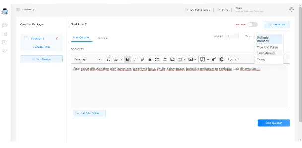 Gambar 6.7 Form soal 