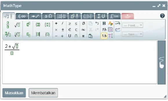 Gambar 6.18 Memasukkan akar kuadrat 