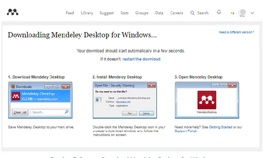 Gambar 7. Progres Download Mendeley Desktop for Windows 