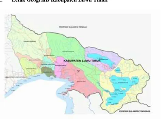 Gambar 4.1 Peta Administrasi Kabupaten Luwu Timur