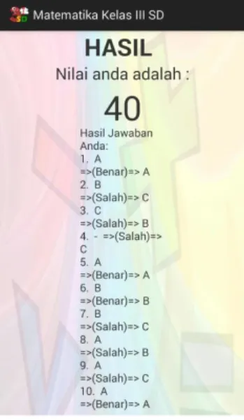 Gambar 3.4  Tampilan Daftar Menu Latihan Soal  