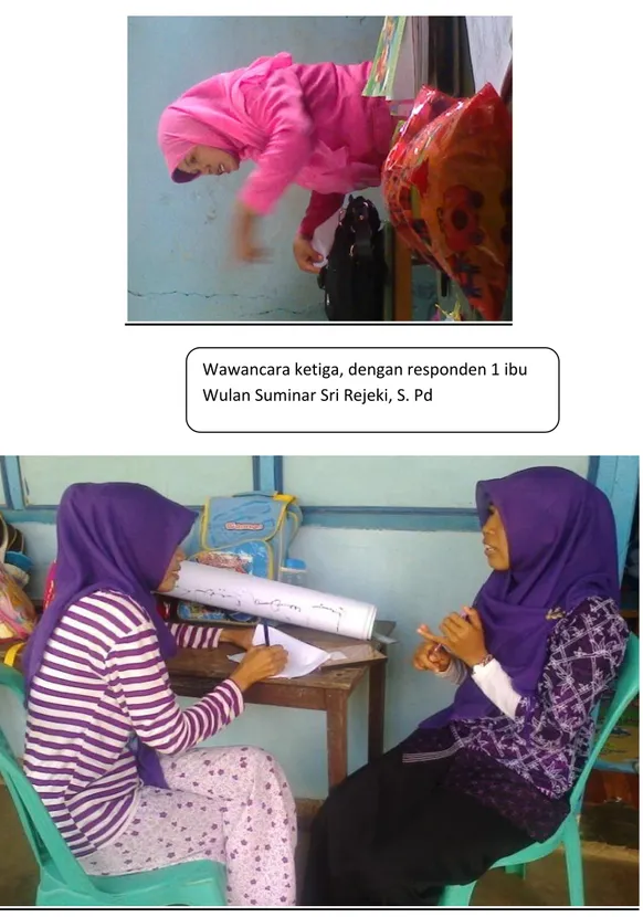 Foto kegiatan wawancara dengan responden ke  dua yaitu ibu Nurul Khasana 