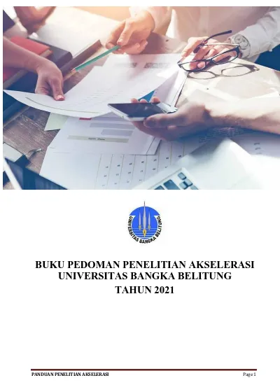 BUKU PEDOMAN PENELITIAN AKSELERASI UNIVERSITAS BANGKA BELITUNG TAHUN 2021