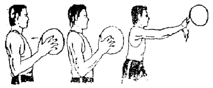 Gambar 2. Mengoper (Passing) Dua Tangan Bola Setinggi Dada   (A. Sarumpaet, dkk., 1992:224) 