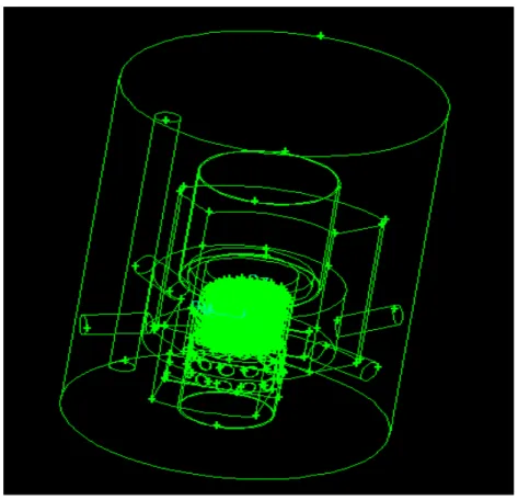 Gambar 4. Geometri tangki reaktor dengan 121 elemen bakar nuklir
