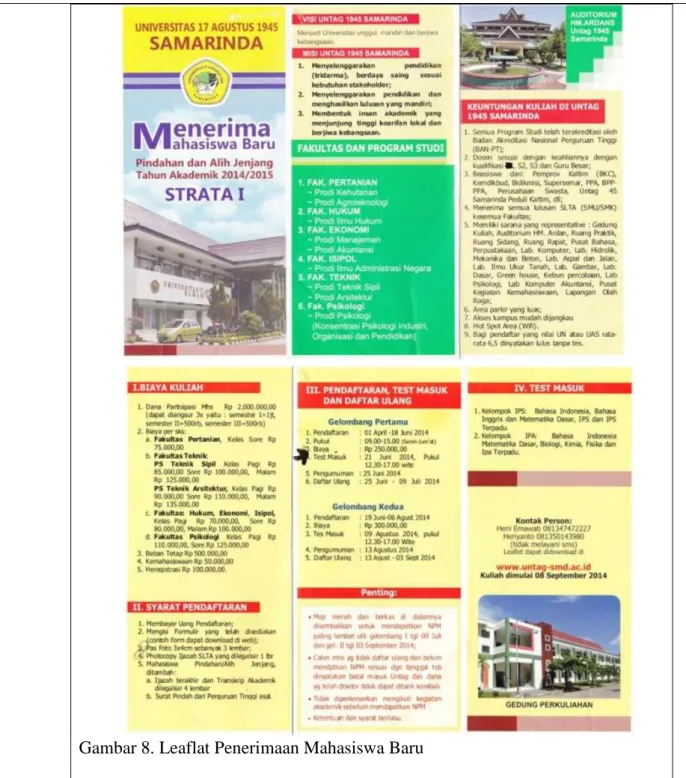 Gambar 8. Leaflat Penerimaan Mahasiswa Baru 