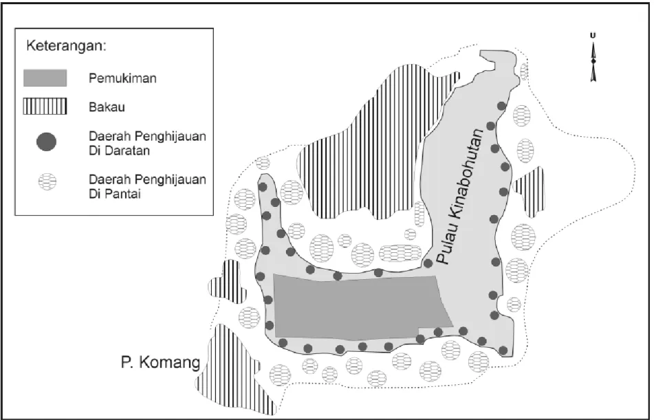 Gambar 8. Rencana lokasi penghijauan Pulau Kinabohutan.