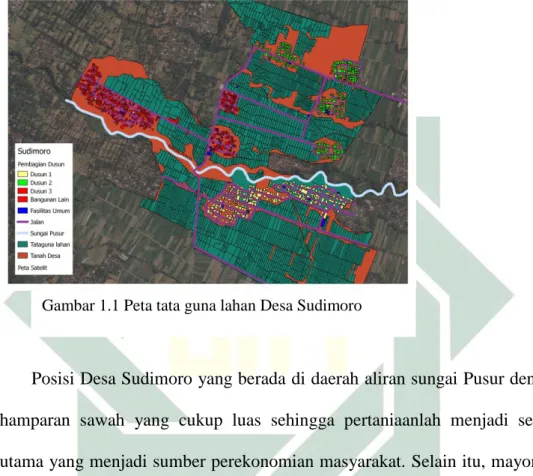 Gambar 1.1 Peta tata guna lahan Desa Sudimoro 