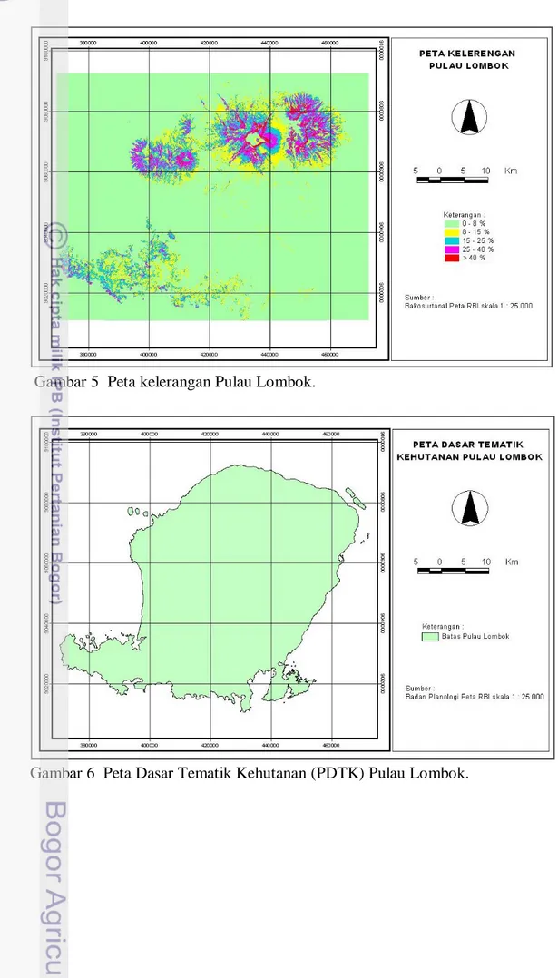 Gambar 6  Peta Dasar Tematik Kehutanan (PDTK) Pulau Lombok. 
