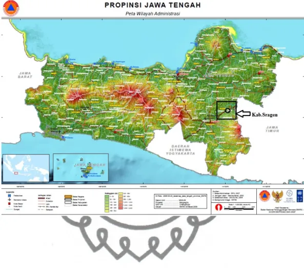 Gambar 1.1. Peta Lokasi Kabupaten Sragen