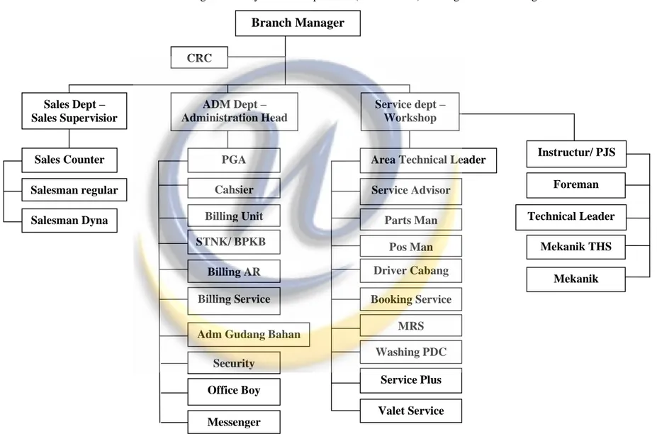 Gambar 3.1 Struktur Organisasi Toyota Sales Operation (AUTO 2000) Cabang Cibiru Bandung  Billing AR 