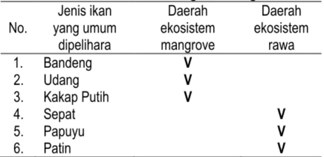 Tabel  4.  Deskripsi  cara  penggunaan  berbagai  jenis  umpan  untuk  memancing  ikan  pada  ekosistem mangrove dan rawa 