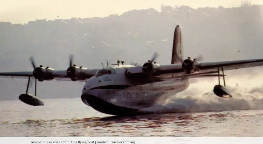 Gambar 1. Pesawat amfibi tipe flying boat (sumber : traveler.com.au)