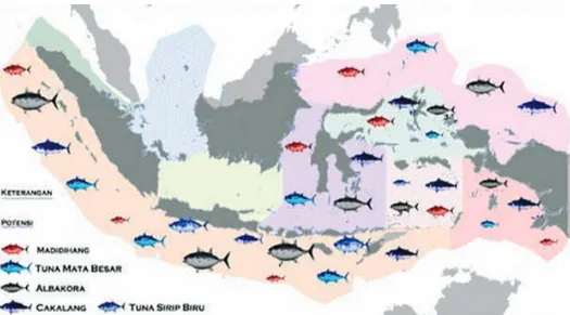 Gambar 5. Sebaran lokasi beberapa jenis ikan (sumber:Departemen Perikanan dan Kelautan, kkp.go.id) 