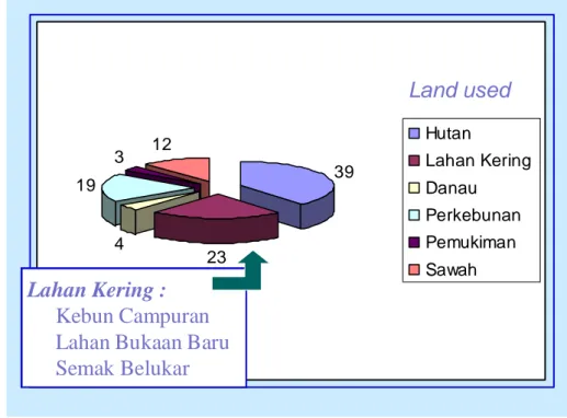 Gambar 6.Tutupan lahan (land use)  di Kabupaten Agam (%) tahun 2003    