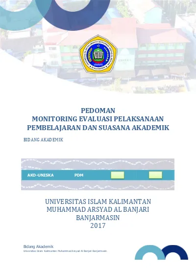 PEDOMAN MONITORING EVALUASI PELAKSANAAN PEMBELAJARAN DAN SUASANA AKADEMIK