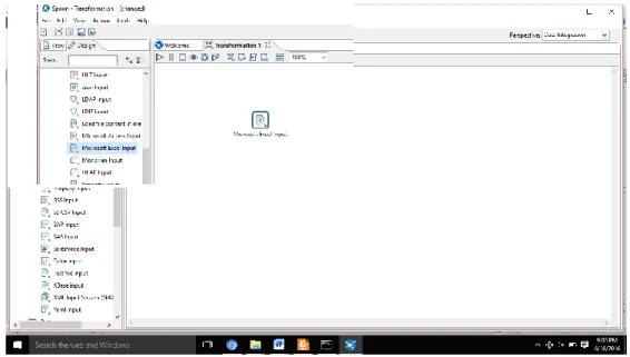 Gambar 2. Ruang Kerja Transformasi dari Excel ke Datawarehouse 