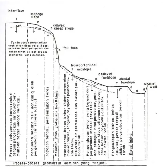 Gambar 1. Diagram Model Sembilan Satuan Bentuk Permukaan Lahan dari  Dalrymple et al. (1968, dalam Darmawan, 1987) 