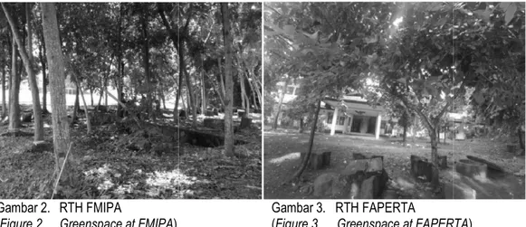 Gambar 2.   RTH FMIPA    (Figure 2.   Greenspace at FMIPA) 