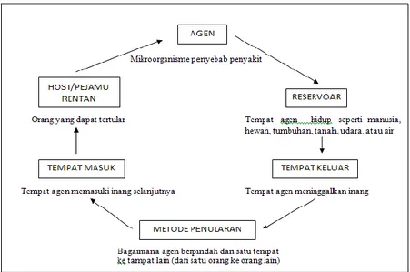 Gambar  1. Siklus Infeksi Nosokomial (Depkes, 2007) 